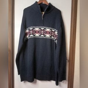 The Foundry Supply Co men's nordic fair isle knit pullover sweater wool blend